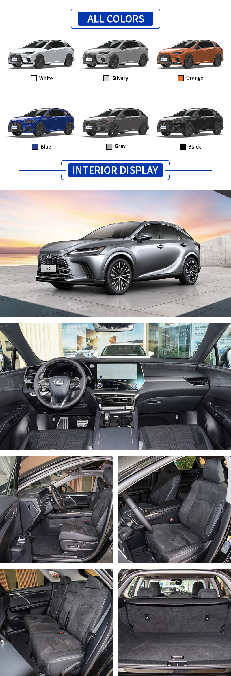 Lexus RX All Colors,Lexus RX All Interior Display
